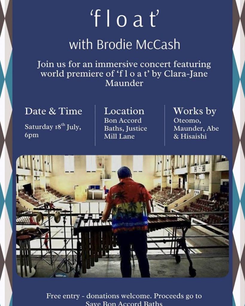 Brodie McCash Presents F L O A.T at Bon Accord Baths Brodie McCash Presents F L O A.T at Bon Accord Baths